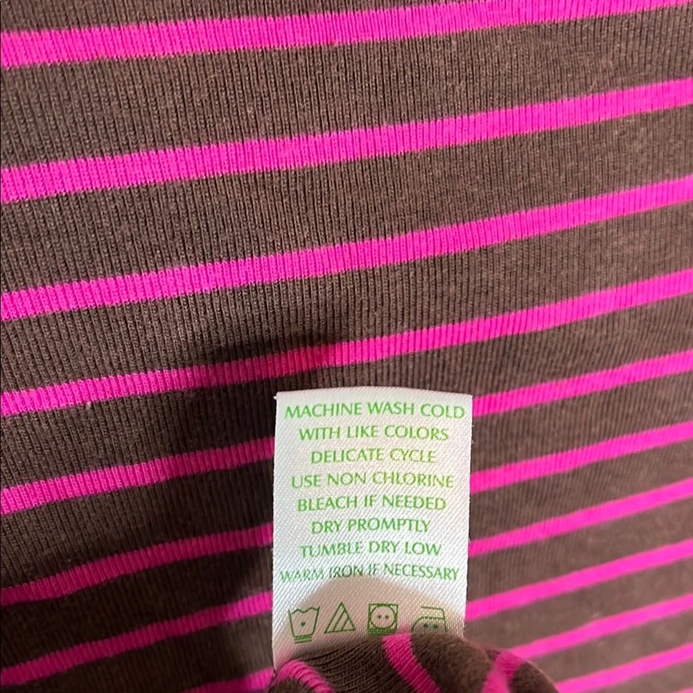 Lilly Pulitzer Pink and Brown 3/4 Sleeve Blouse - Picture 7 of 7